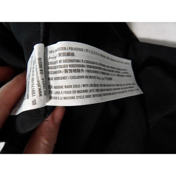 Abercrombie & Fitch Size 6 Romper Jumpsuit Black 3/4 Sleeve Zip Back Crossover - Picture 13 of 16